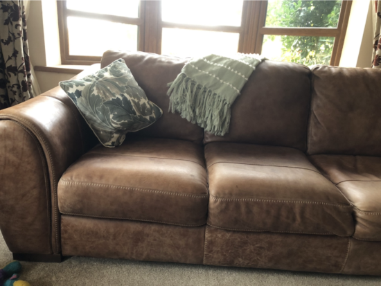 Sofology 3 seater leather Sofas with footstool