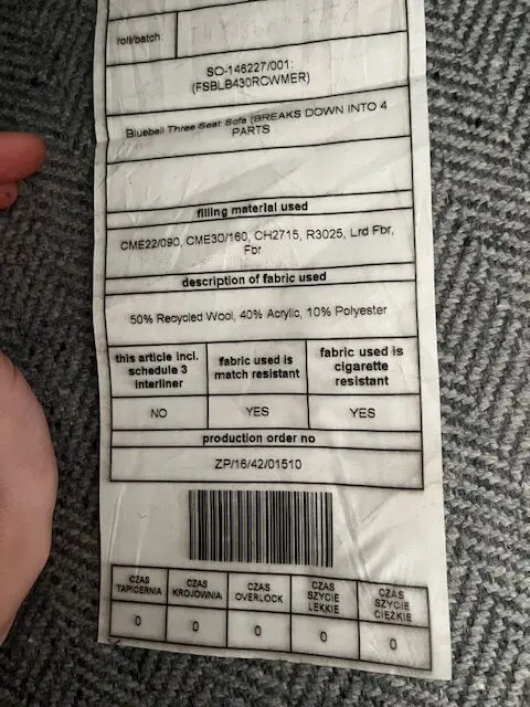 Sofa.com grey herringbone feather 4 seater sofa with footstool