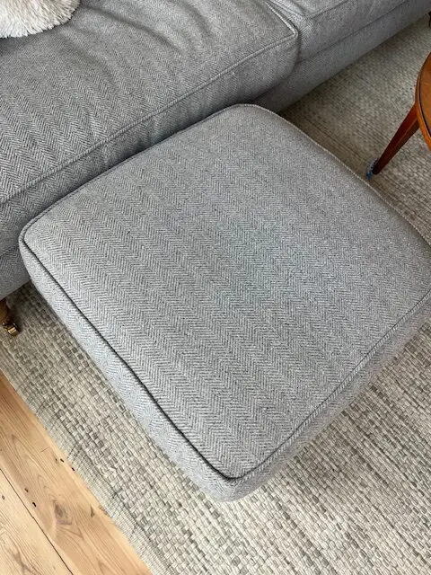 Sofa.com grey herringbone feather 4 seater sofa with footstool