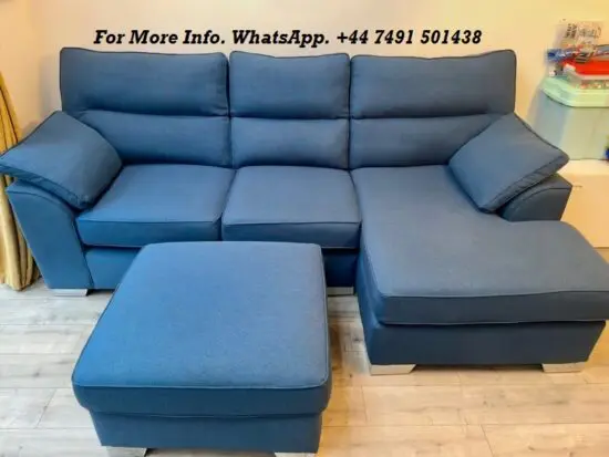 NEXT Tweedy Blend Corner Sofa With Footstool For Sale