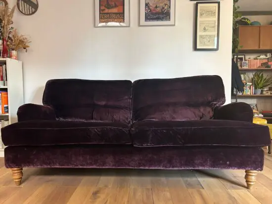 Sofa.com 3-seater, Bluebell in Wine Roosevel