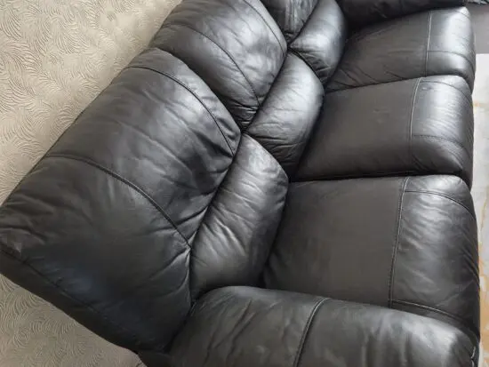 Black leather sofas