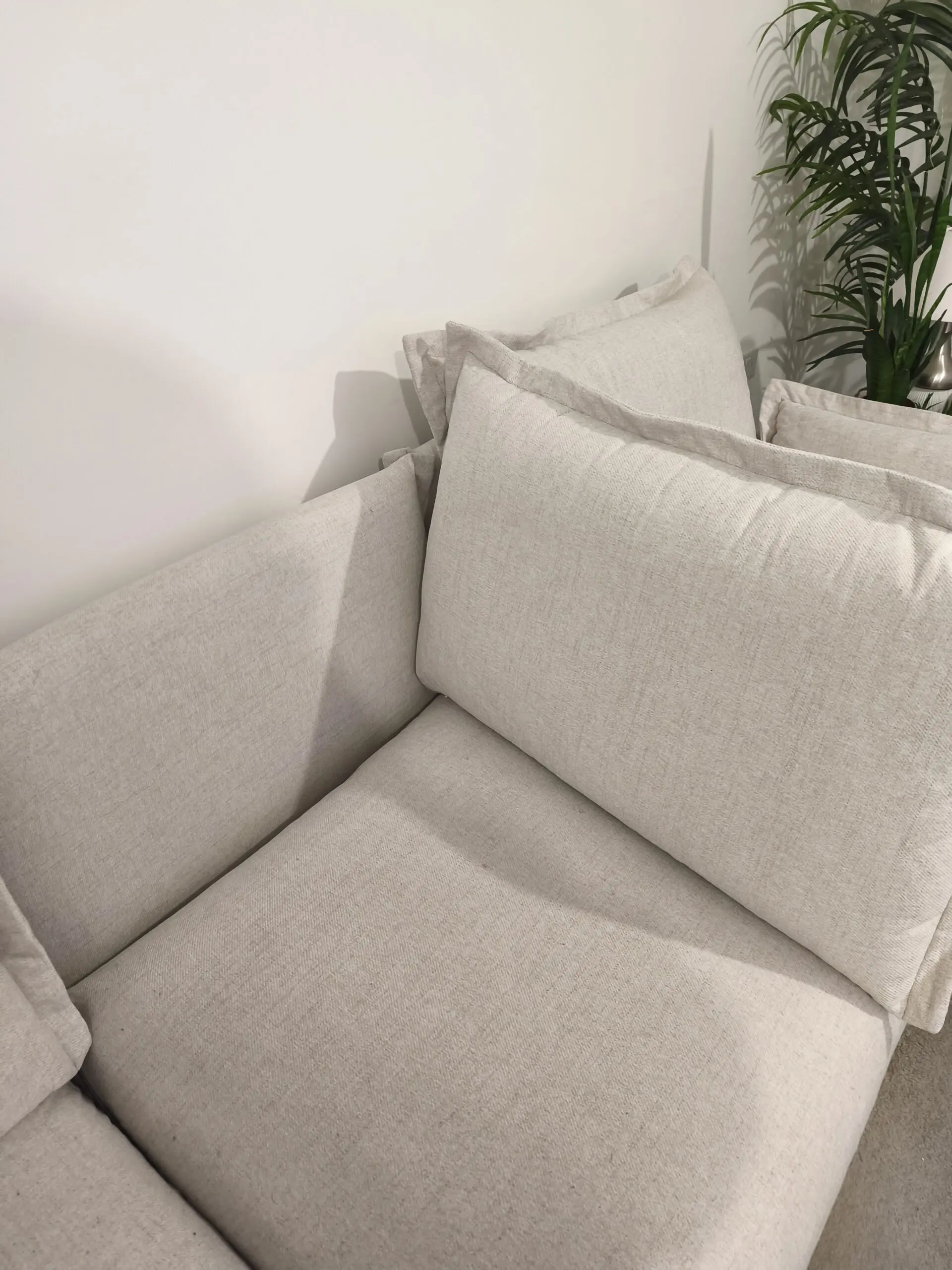 Daals Byron Pillow Edge Beige Fabric Modular Sofa, 3-Seater