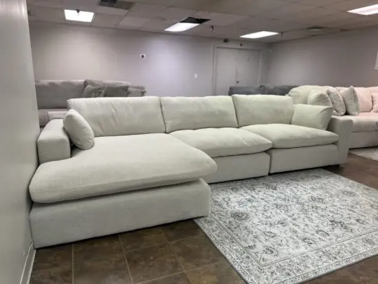 Next Beige L Shape Corner Sofa With Lounge Chaise For Sale