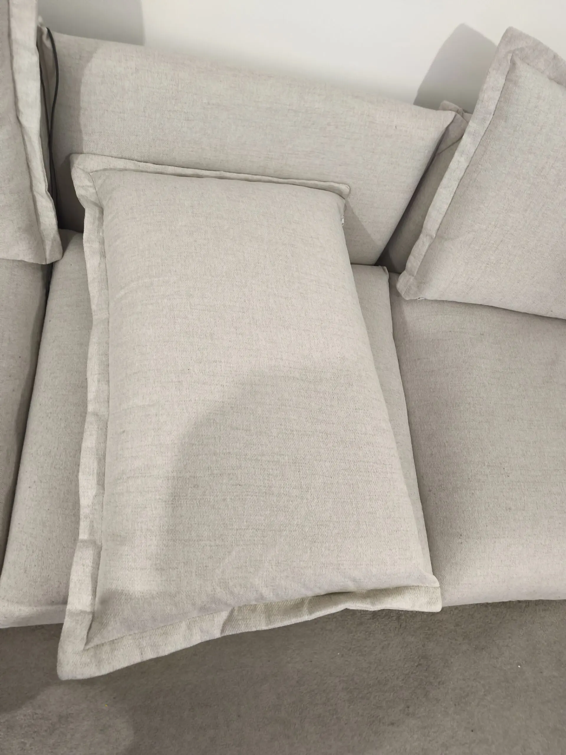 Daals Byron Pillow Edge Beige Fabric Modular Sofa, 3-Seater