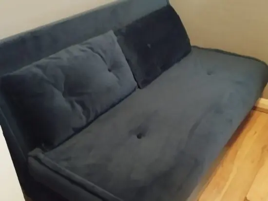 MADE.COM Smooth Velvet Sapphire Blue Large Haru 2 Seater Sofa bed