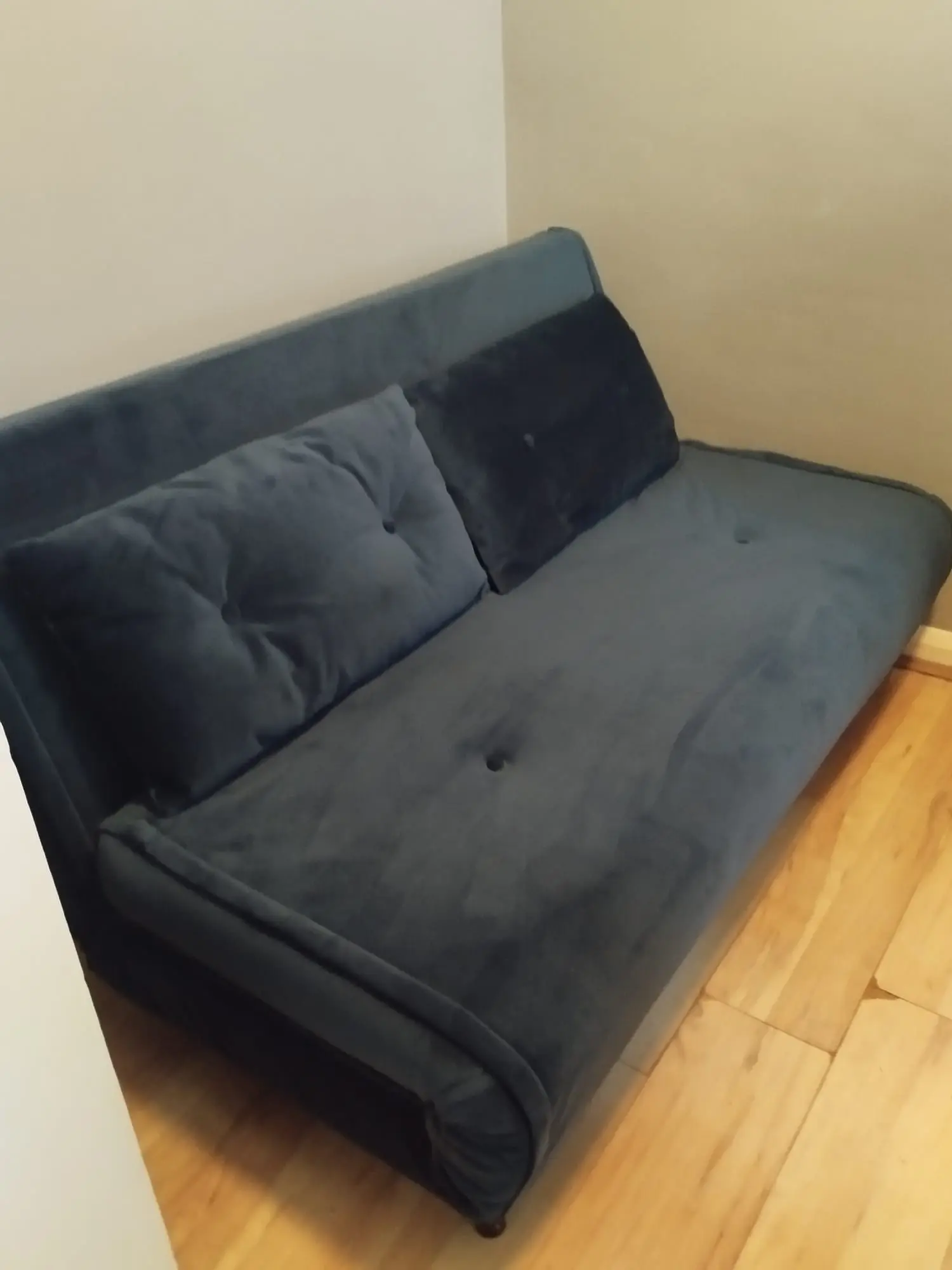 MADE.COM Smooth Velvet Sapphire Blue Large Haru 2 Seater Sofa bed