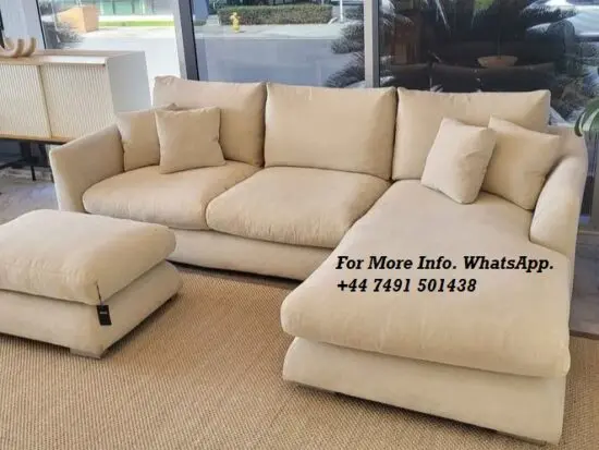 Harley Chaise Corner Sofa For Sale ( Beige )