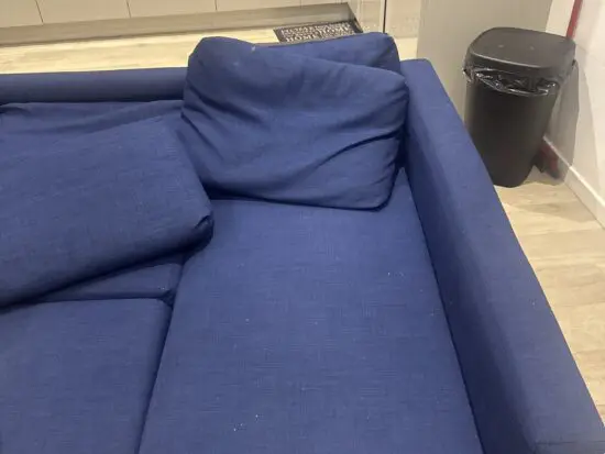 Frighten blue sofa