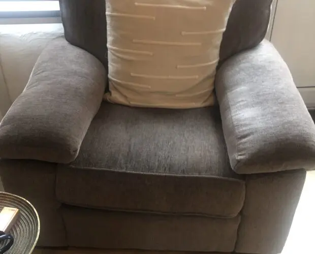 Only 2 months old, bought from fe and it is a 2seater sifa and a armchair, the dynasty range , it is stain guarded and I purchased the cleaning pack.