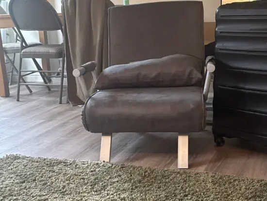 Grey single sofa bed