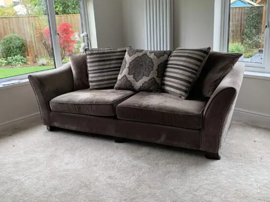 DFS 3 seater brown sofa