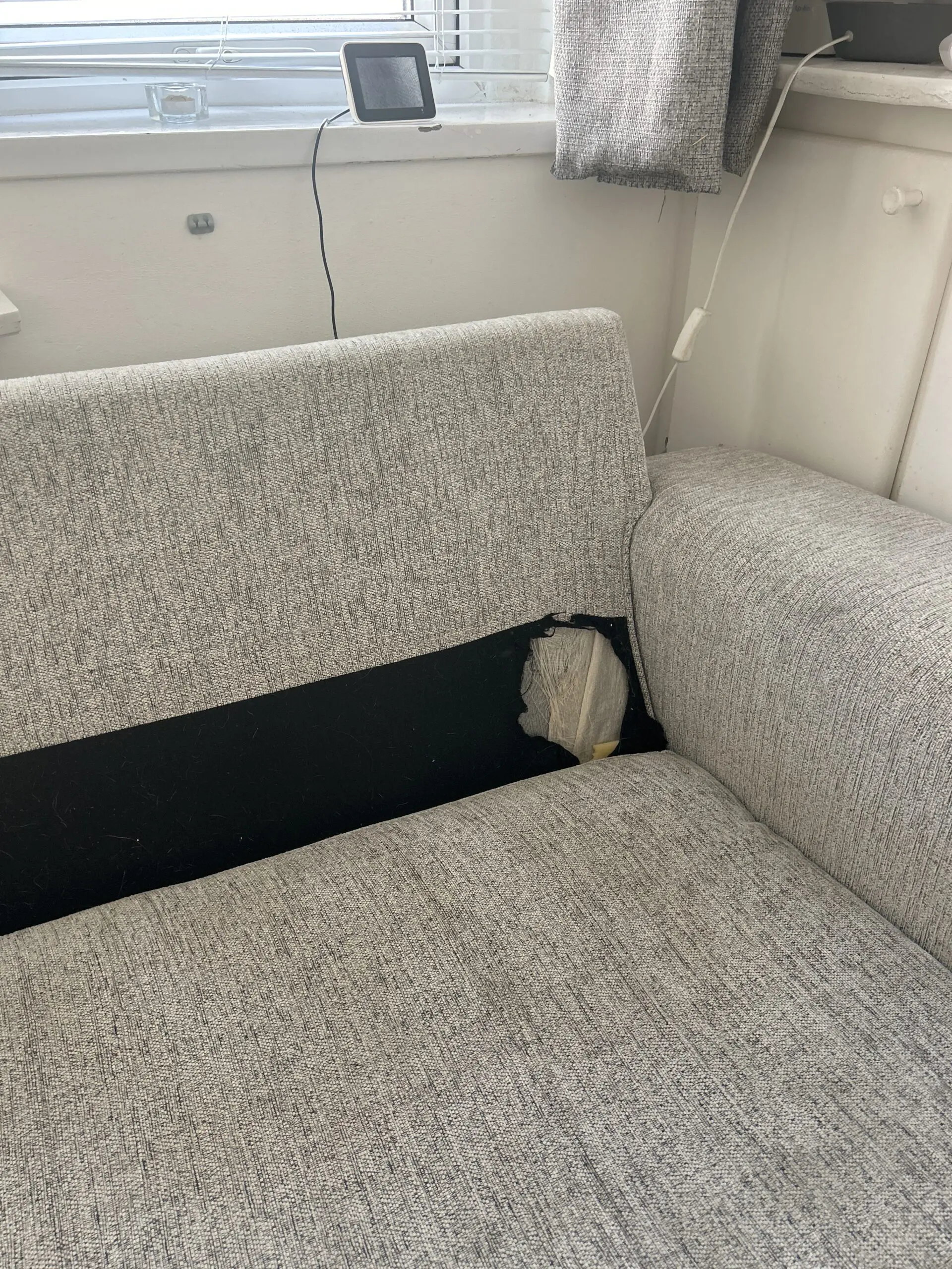 SCS light grey scatter back corner sofa