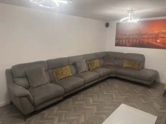 large corner sofa c/w footstall