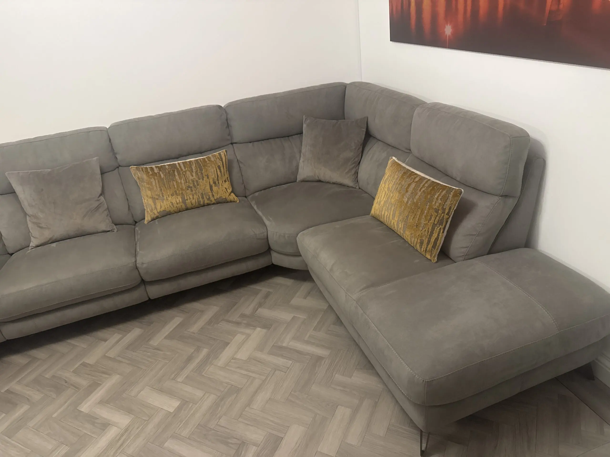 large corner sofa c/w footstall