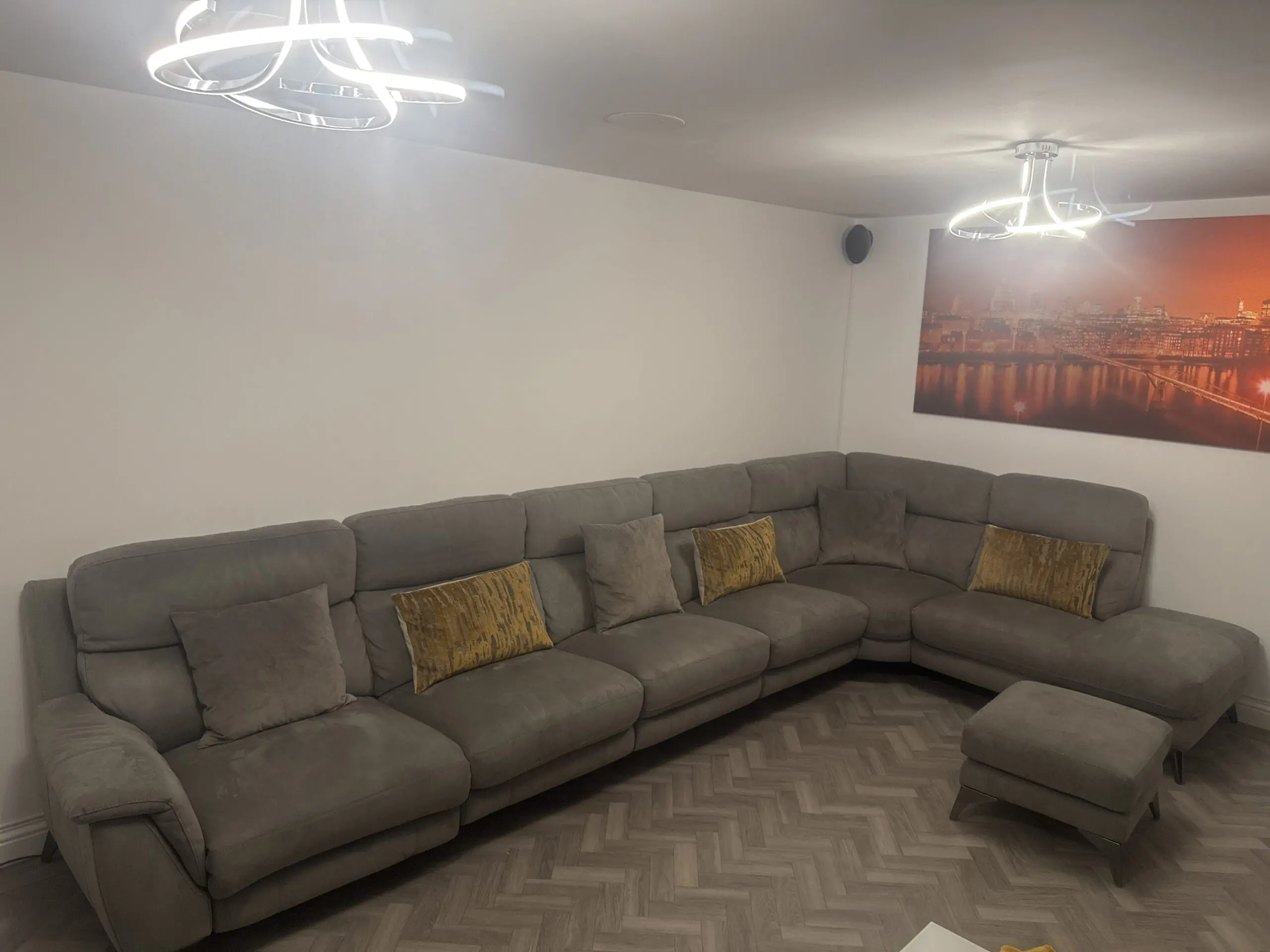 large corner sofa c/w footstall