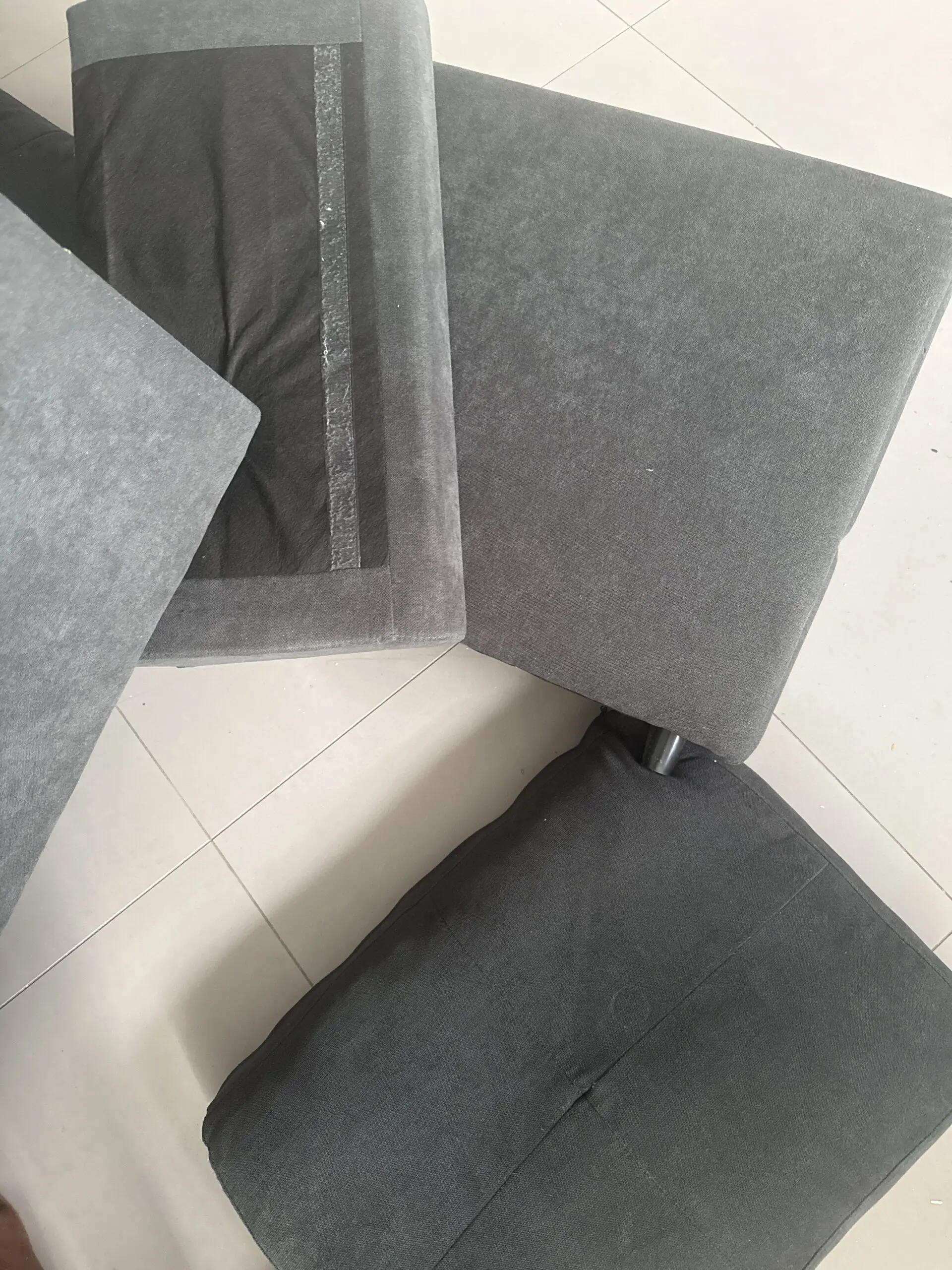 Linen look L.shaped sofa bed