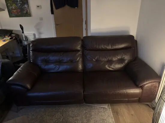 3 seater leather electric recliner