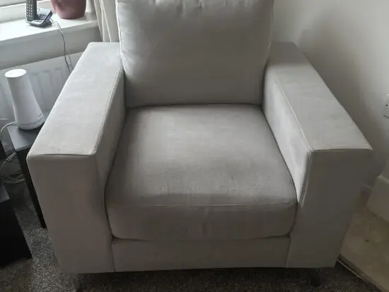 Baltimore armchair, dove grey classic plush fabric