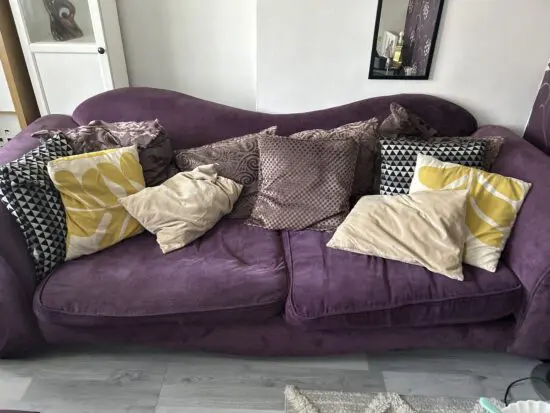 DFS purple sofa