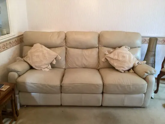 Cream leather Sofa