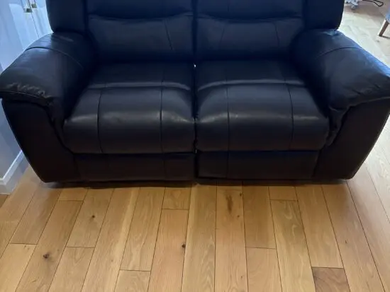 Dark brown 2 seater electric recliner Leather sofa