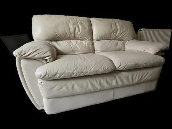 Italian Cream Leather 2 Seater Sofa