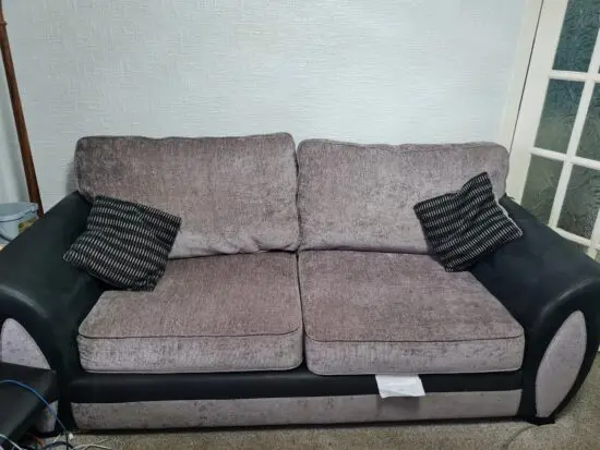 SCS 3piece grey/black sofa set