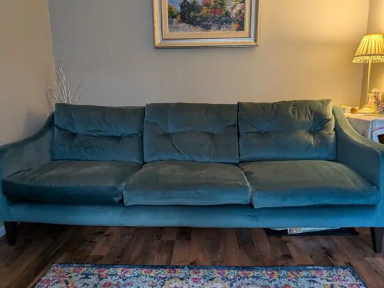 Arlo and Jacob teal blue 4 seater sofa