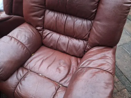 2 seater and 2 singles brown original leather