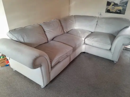 Large corner sofa silver grey
