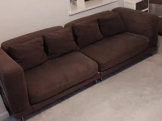Brown sofa bed with extra foam and foam cover