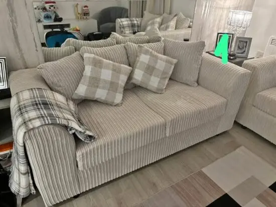 3 Seater Sofa & 2 Seater Sofa with Jumbo Cord Fabric For Sale