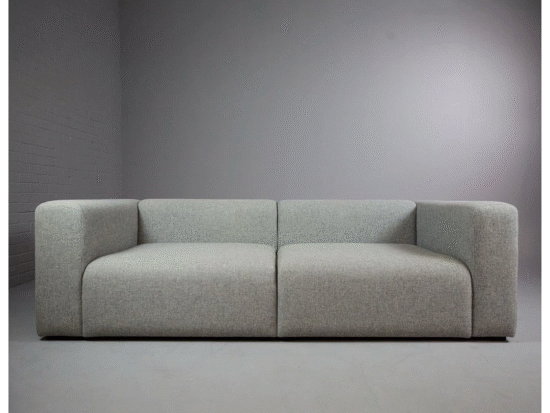 HAY Mags 2½-Seater Sofa – Premium Hallingdal Fabric (Category 4), Mid Grey