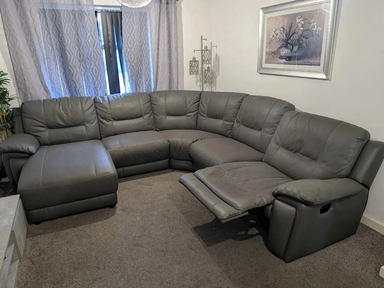 Share Large Corner Sofa With Chaise And Recliner