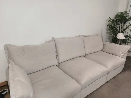 Daals Byron Pillow Edge Beige Fabric Modular Sofa, 3-Seater