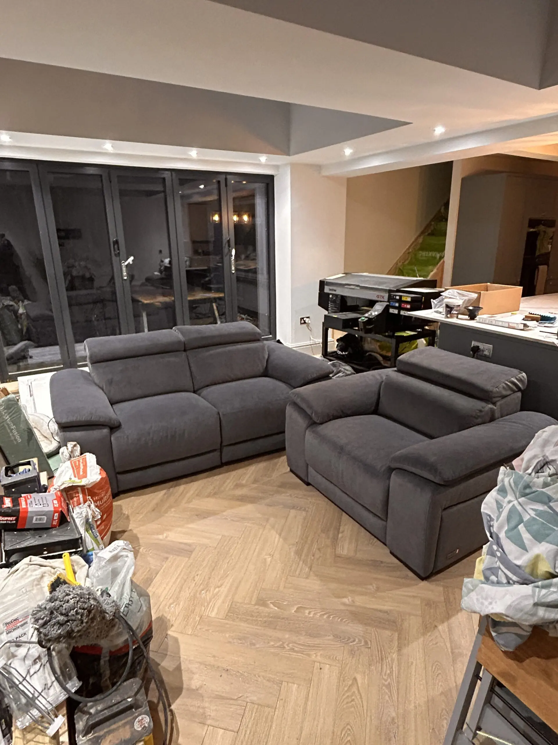 BRAND NEW DISPLAY SCS Riolo Power Recliner Sofa and Chair, Italian made