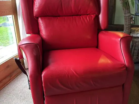 Striking Poppy Red Electric Riser Recliner Leather Chair