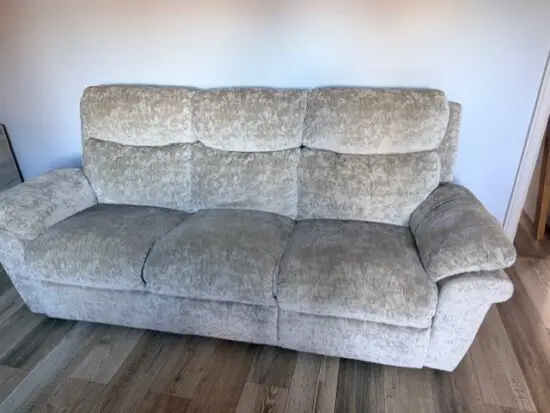 Furniture Village power recliner 3 seater sofa - silver/grey