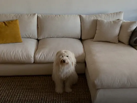 John Lewis Beige L Shape Corner Sofa With Lounge Chaise For Sale