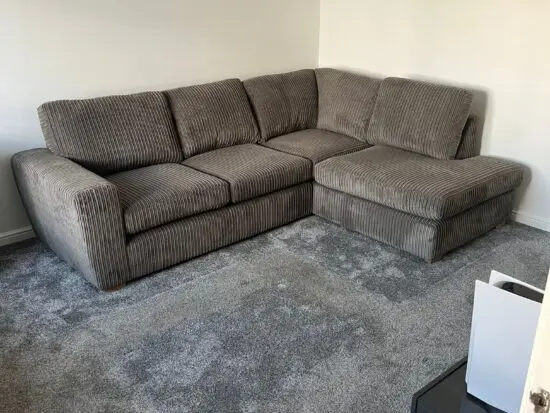 Riko Left Hand Facing Arm Open End Corner Sofa - Charcoal