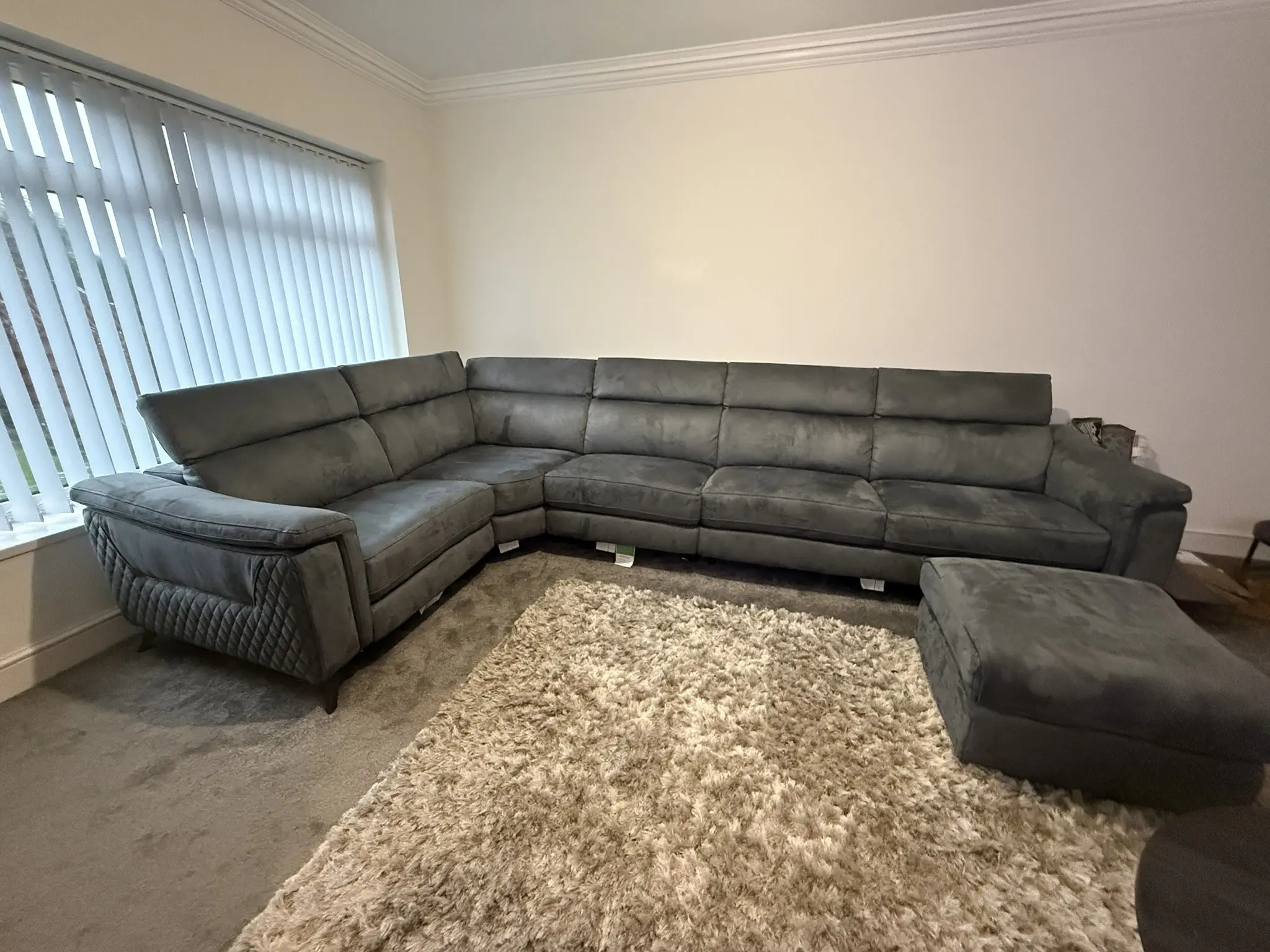 BRAND NEW Sofology Grey Ezra 3 Corner 1.5 Power Recliner Sofa with Headrest and Console