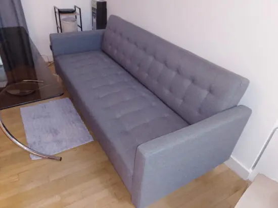 Grey fabric 3-seater sofa bed from JYSK