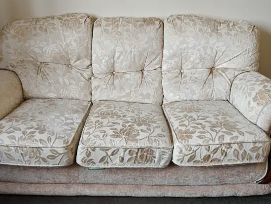 Beige/oatmeal 3-Seater Fabric Sofa – Good Condition