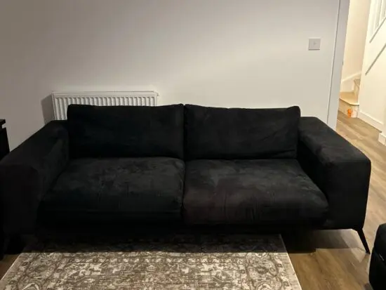 DFS Black Suede 3 Seater