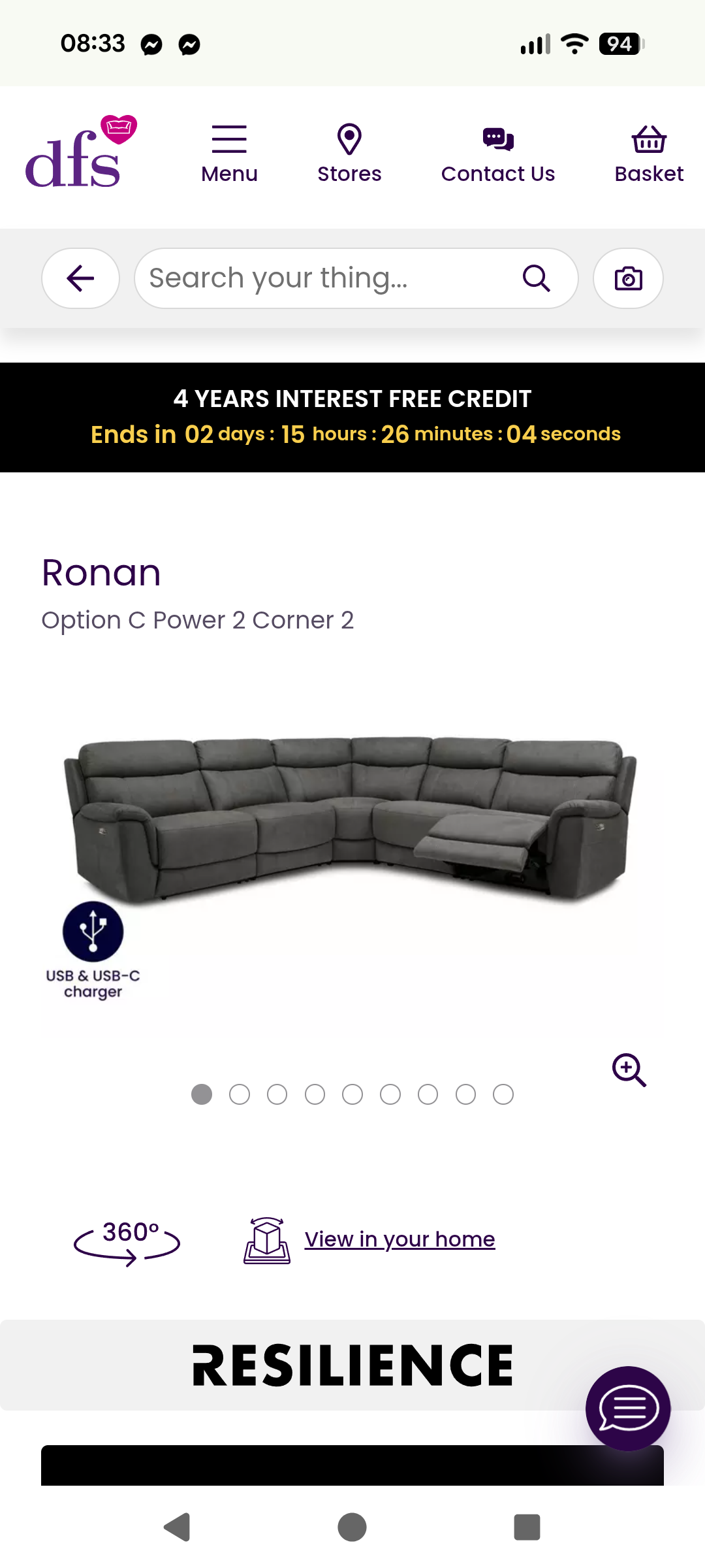 Electric recliner L shaped sofa