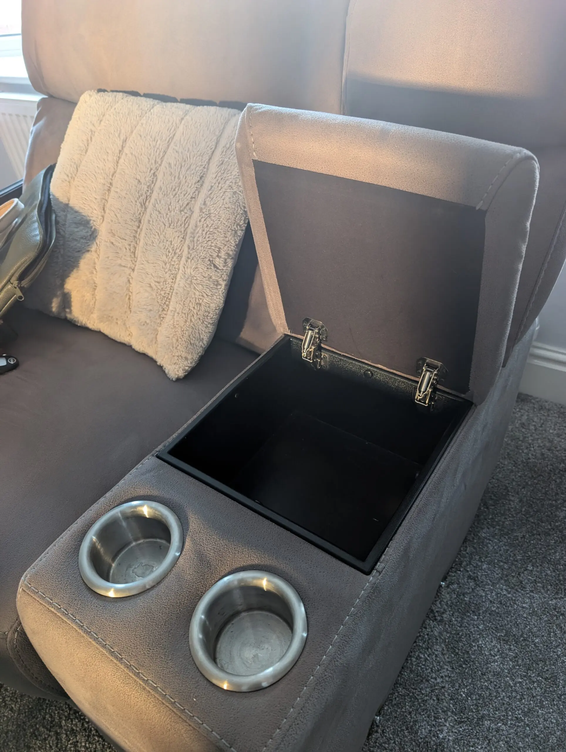 Electric recliner L shaped sofa