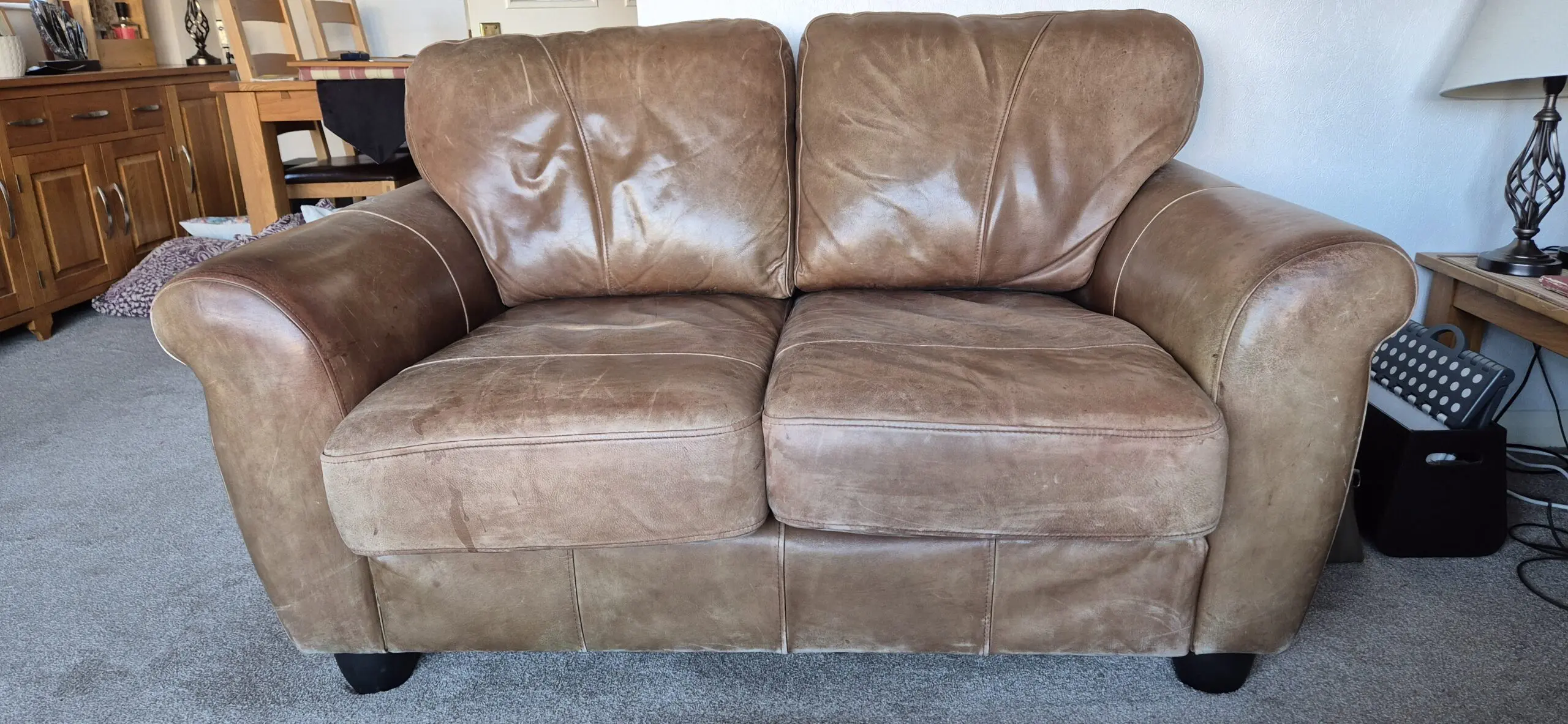 'MODENA' 3 & 2 Seater Brown Aniline Leather Sofas