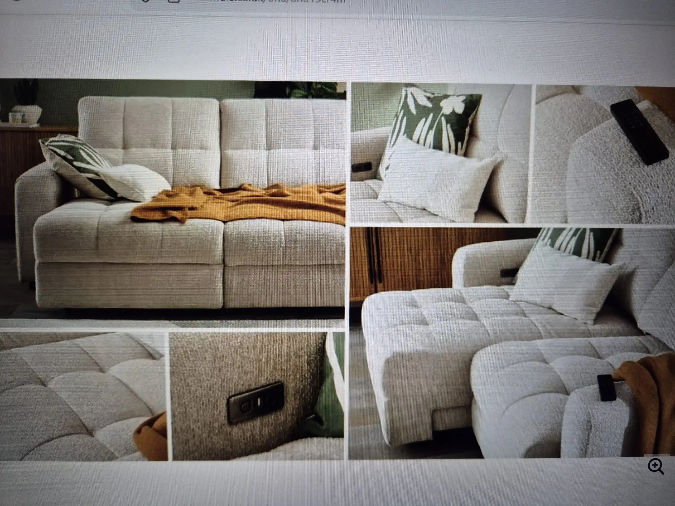 DFS Una Power Chaise 'Oyster' - 3 seater & Chair