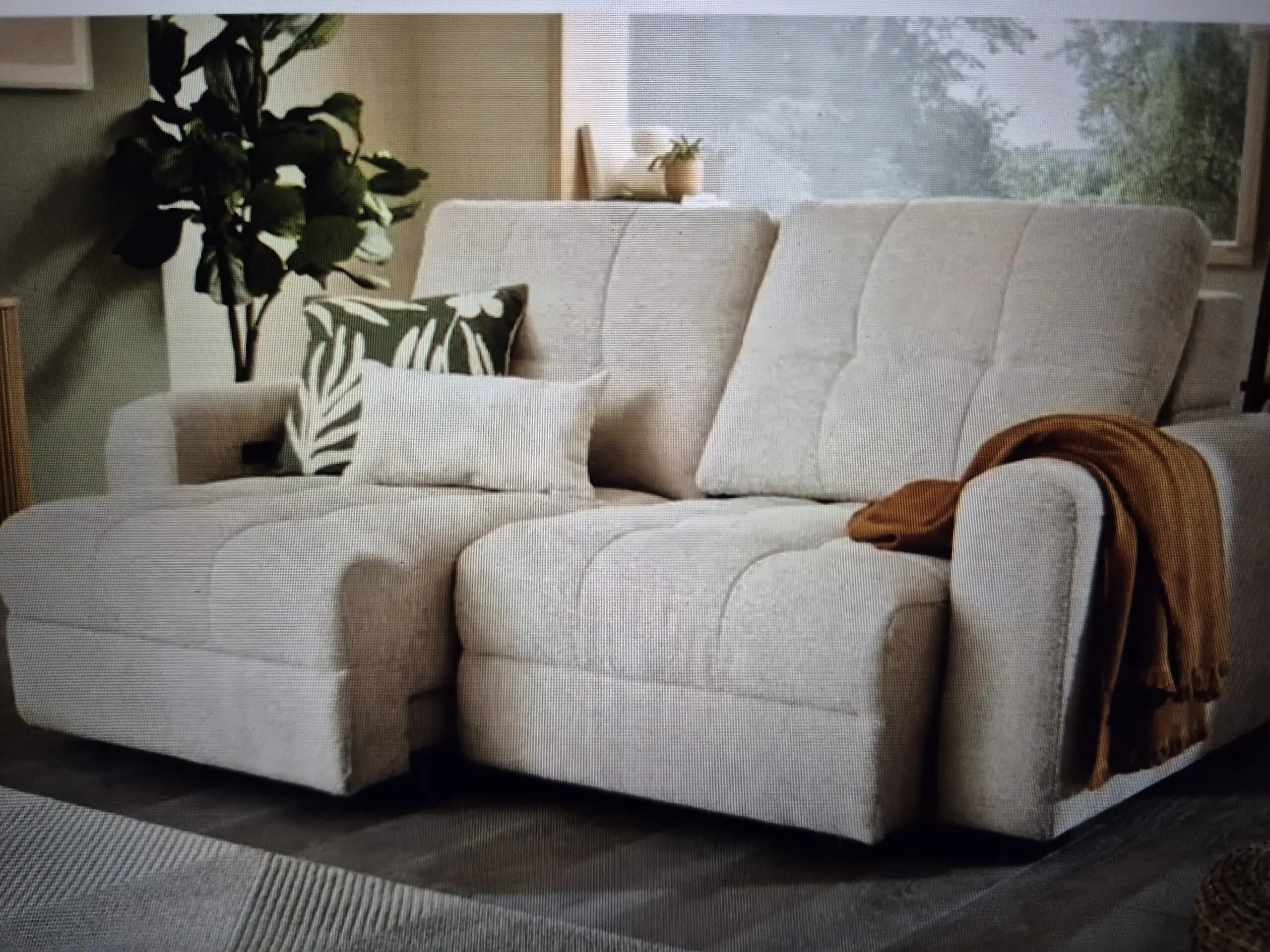 DFS Una Power Chaise 'Oyster' - 3 seater & Chair